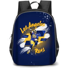 NFL Aaron Donald Backpack StudentPack - Aaron Donald 99 LA Rams Celebration Graphic Art Poster