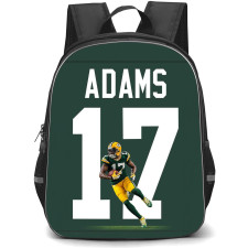 NFL Davante Adams Backpack StudentPack - Davante Adams 17 Green Bay Packers Rushing Play On Jersey