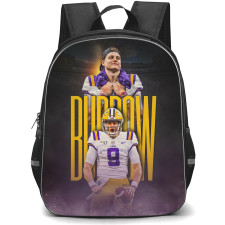 NFL Joe Burrow Backpack StudentPack - Joe Burrow 9 LSU Tigers Shouting Word Art Background