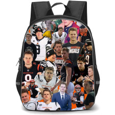 NFL Joe Burrow Backpack StudentPack - Joe Burrow 9 Cincinnati Bengals Portrait Collage