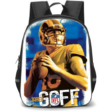 NFL Jared Goff Backpack StudentPack - Jared Goff Los Angeles Rams Retro Poster On Blue Background
