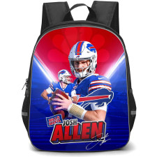 NFL Josh Allen Backpack StudentPack - Josh Allen 17 Buffalo Bills Mafia Portrait On Red Blue Graphic Art