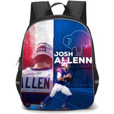 NFL Josh Allen Backpack StudentPack - Josh Allen 17 Buffalo Bills Rushing Play Poster Art