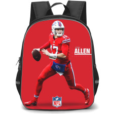 NFL Josh Allen Backpack StudentPack - Josh Allen Buffalo Bills Running On Red Background