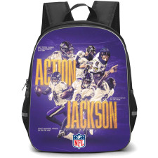 NFL Lamar Jackson Backpack StudentPack - Lamar Jackson Baltimore Ravens Action Jackson Purple Background Poster