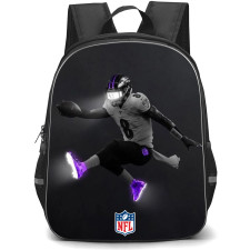 NFL Lamar Jackson Backpack StudentPack - Lamar Jackson Baltimore Ravens Jumping On Dark Background