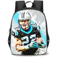 NFL Christian Mccaffrey Backpack StudentPack - Christian Mccaffrey 22 Carolina Panthers Rushing Play On Graphic Art