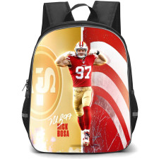 NFL Nick Bosa Backpack StudentPack - Nick Bosa 97 San Francisco 49ers Celebration Poster Art