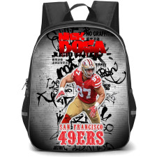 NFL Nick Bosa Backpack StudentPack - Nick Bosa 97 San Francisco 49ers Defensive Lineman Position Poster Art