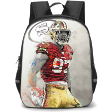 NFL Nick Bosa Backpack StudentPack - Nick Bosa 97 San Francisco 49ers Shouting Paint Poster