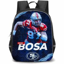 NFL Nick Bosa Backpack StudentPack - Nick Bosa 97 San Francisco 49ers Running Poster