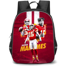 NFL Patrick Mahomes Backpack StudentPack - Patrick Mahomes Kansas City Chiefs 3 Portrait White Stripe Red Background