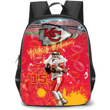 NFL Patrick Mahomes Backpack StudentPack - Patrick Mahomes Kansas City Chiefs Standing on Red Graphic Art