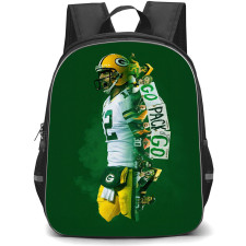 NFL Aaron Rodgers Backpack StudentPack - Aaron Rodgers Side Portrait Go Pack Go Green Background