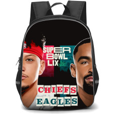 NFL Super Bowl 2025 Backpack StudentPack - Super Bowl 2025 Patrick Mahomes Jalen Hurts Face Off