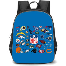 NFL Backpack StudentPack - NFL National Football League All Team Logos On Blue Background