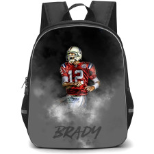 NFL Tom Brady Backpack StudentPack - Tom Brady 12 Tampa Bay Buccaneers Celebration On Dark Smokey Background