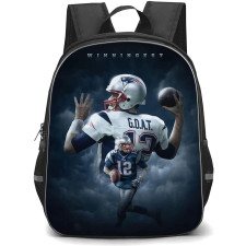 NFL Tom Brady Backpack StudentPack - Tom Brady 12 Tampa Bay Buccaneers GOAT Poster Couldy Background
