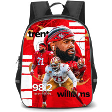 NFL Trent Williams Backpack StudentPack - Trent Williams 71 San Francisco 49ers Portrait On Red Graphic Art