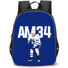 NHL Auston Matthews Backpack School Bag StudentPack - Auston Matthews 34 Toronto Maple Leafs Minimal Illustration Art Poster