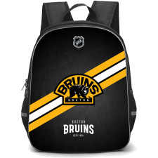 NHL Boston Bruins Backpack StudentPack - Team 2008 Logo Stripe On Black Background