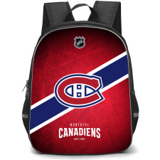 NHL Montreal Canadiens Backpack StudentPack - Team Logo Stripe On Red Background