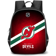 NHL New Jersey Devils Backpack StudentPack - Team Logo Stripe On Red Background