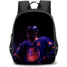 NHL Leon Draisaitl Backpack School Bag StudentPack - Leon Draisaitl Edmonton Oilers Cinematic Shadow Portrait Poster