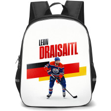 NHL Leon Draisaitl Backpack School Bag StudentPack - Leon Draisaitl Edmonton Oilers Clean Typography Poster