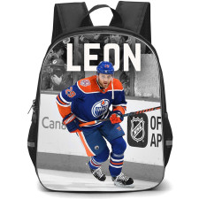 NHL Leon Draisaitl Backpack School Bag StudentPack - Leon Draisaitl Edmonton Oilers Minimal Monochrome Artwork Poster