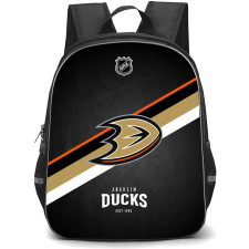 NHL Anaheim Ducks Backpack StudentPack - Team Logo Stripe On Black Background
