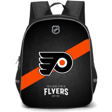 NHL Philadelphia Flyers Backpack StudentPack - Team Logo Stripe On Black Background