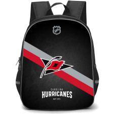 NHL Carolina Hurricanes Backpack StudentPack - Team 1997 Logo Stripe On Black Background