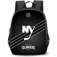 NHL New York Islanders Backpack StudentPack - Team 2018 Logo Stripe On Black Background