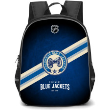 NHL Columbus Blue Jackets Backpack StudentPack - Team 2010 Logo Stripe On Blue Background