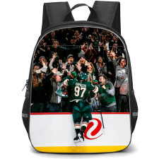NHL Kirill Kaprizov Backpack School Bag StudentPack - Kirill Kaprizov Minnesota Wild Goal Celebration With Fan Poster