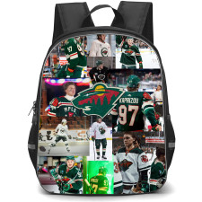 NHL Kirill Kaprizov Backpack School Bag StudentPack - Kirill Kaprizov Minnesota Wild Photo Collage Poster