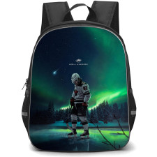NHL Kirill Kaprizov Backpack School Bag StudentPack - Kirill Kaprizov Minnesota Wild Standing On Northern Lights Background