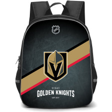 NHL Vegas Golden Knights Backpack StudentPack - Team Logo Stripe On Black Background