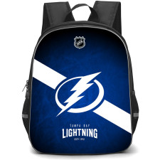 NHL Tampa Bay Lightning Backpack StudentPack - Team Logo Stripe On Blue Background