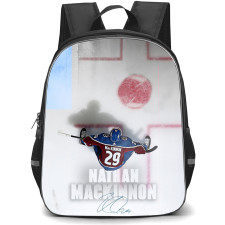 NHL Nathan MacKinnon Backpack School Bag StudentPack - Nathan MacKinnon Colorado Avalanche Top View Ice Poster