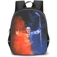NHL Connor McDavid Backpack School Bag StudentPack - Connor McDavid Edmonton Oilers Celebration Smoke Effect Sports Poster