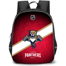 NHL Florida Panthers Backpack StudentPack - Team 1999 Logo Stripe On Red Background
