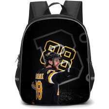 NHL David Pastrnak Backpack School Bag StudentPack - David Pastrnak Boston Bruins Smiling On Dark Background
