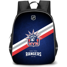 NHL New York Rangers Backpack StudentPack - Team 1996 Logo Stripe On Blue Background