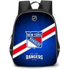NHL New York Rangers Backpack StudentPack - Team Logo Strip On Blue Background
