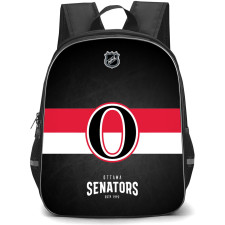 NHL Ottawa Senators Backpack StudentPack - Team 2011 Logo Stripe On Black Background