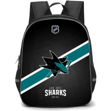 NHL San Jose Sharks Backpack StudentPack - Team Logo Stripe On Black Background