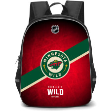 NHL Minnesota Wild Backpack StudentPack - Team Logo Stripe On Red Background