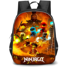 Ninjago School Backpack StudentPack - Characters Posing Fire Background
